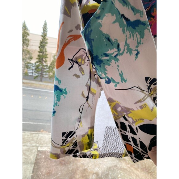 MOST Womens Shirt Top Tank Blouse Multicolor Side Zip Geometric Fits Small - Picture 6 of 7